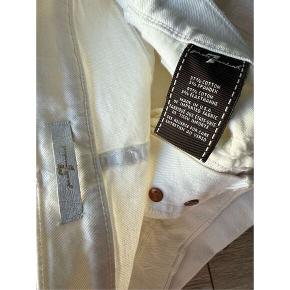 7 For All Mankind Mid Toll White Denim Short - Picture 8 of 12